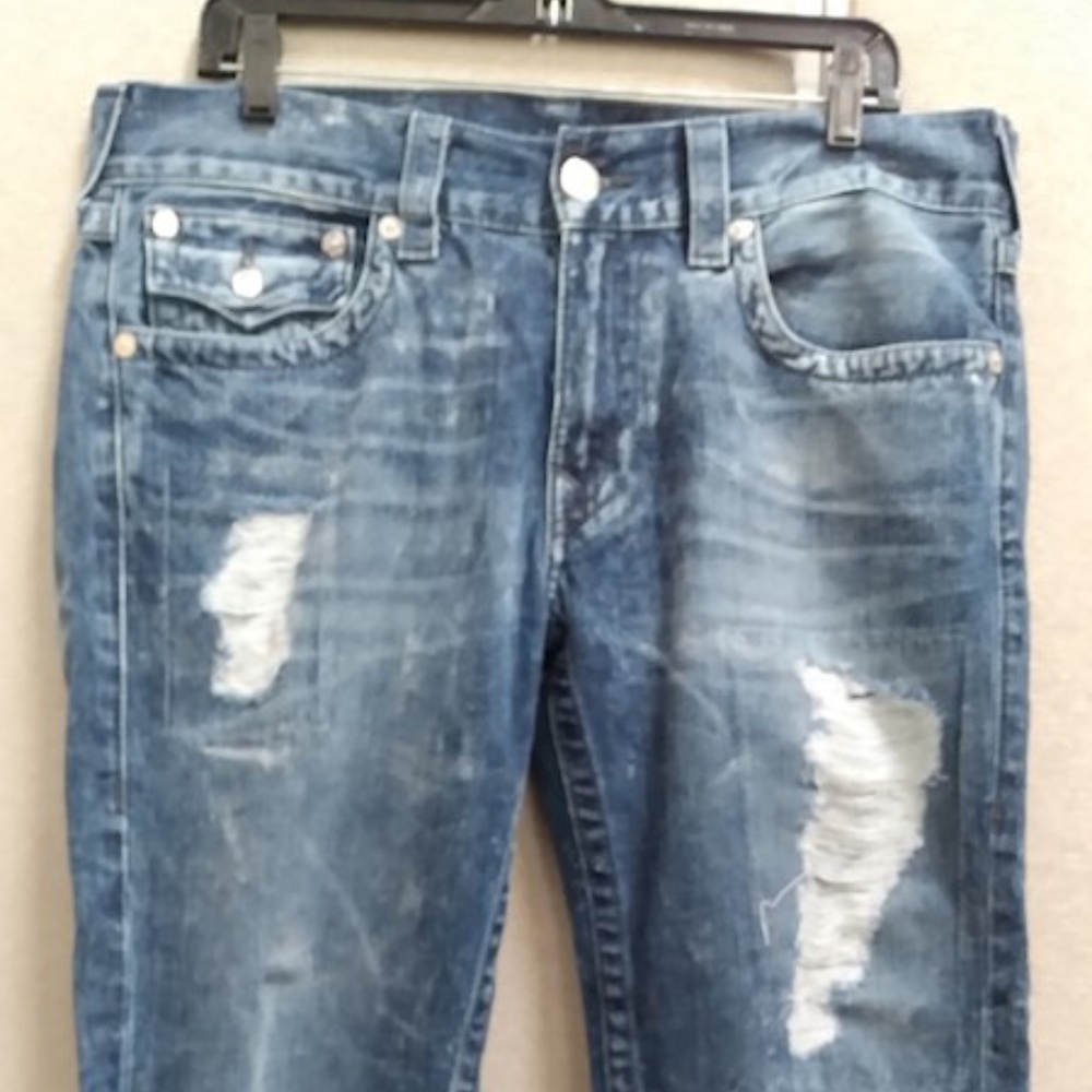True Religion Blue Cropped Jeans